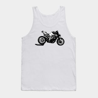 Super Duke Bike Black and White Color Tank Top